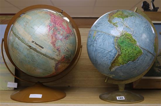 2 modern globes